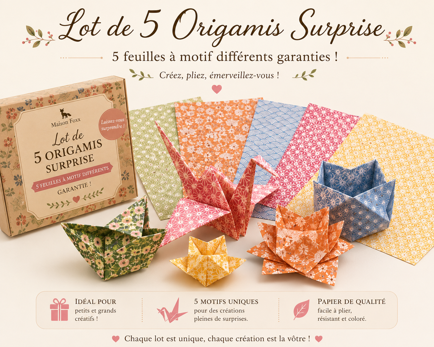 Kit 5 Origamis SURPRISE